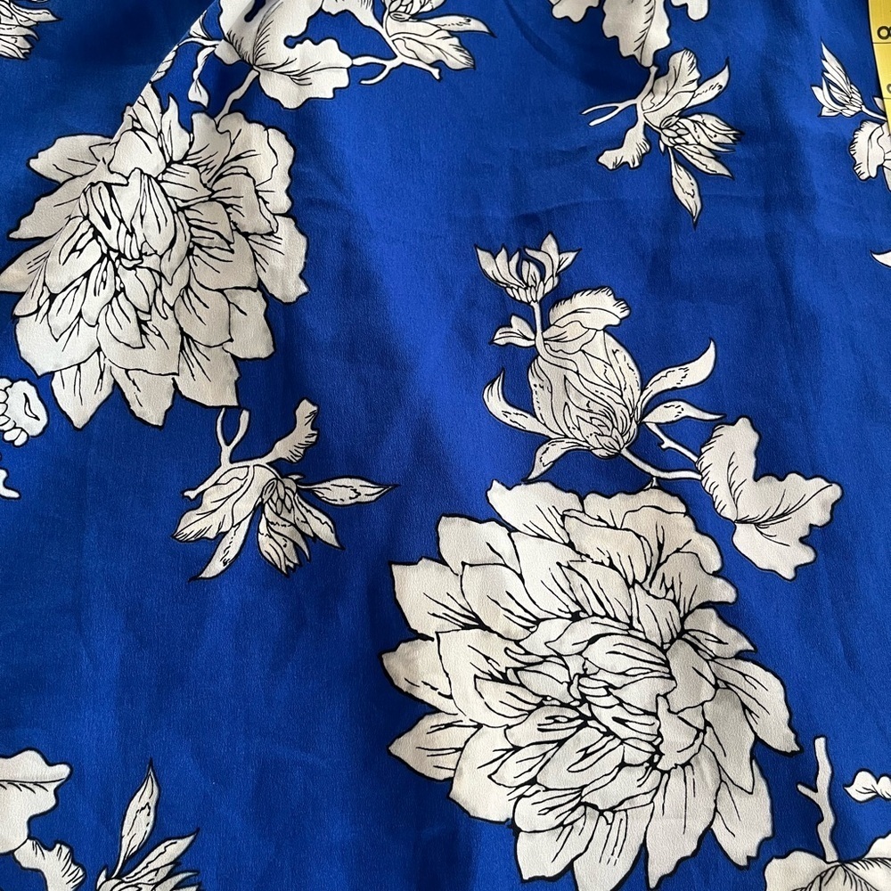 Dalia Designer Royal Blue Floral Print Off the Shoulder Women’s Size Small - Picture 10 of 14